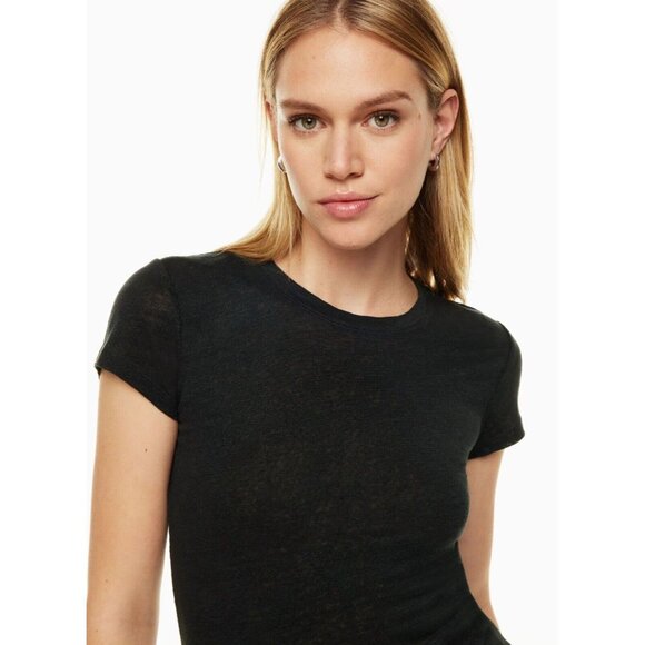 Aritzia GROUP BY BABATON Lifestyle Lilac Linen Blend Jersey T-Shirt Top, Size XS - Picture 14 of 15